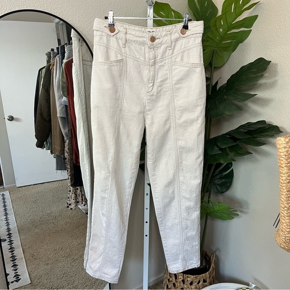 🤍 We The Free Twenty-Nine Ivory Utility Pants Sz 29 | High Rise Straight Leg - Picture 10 of 10